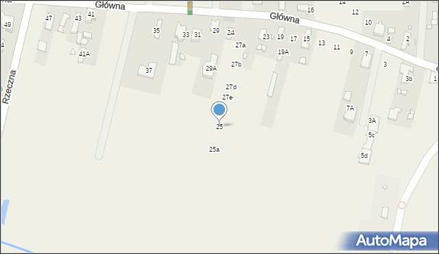 Parzniew, Główna, 25, mapa Parzniew