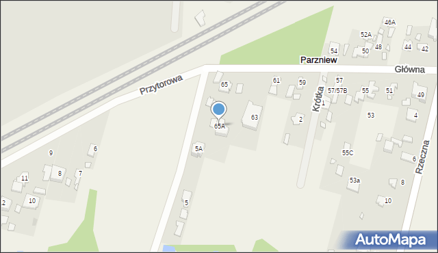 Parzniew, Główna, 65A, mapa Parzniew