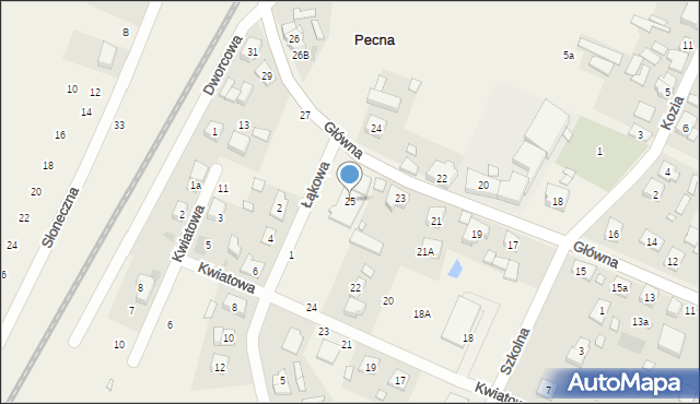 Pecna, Główna, 25, mapa Pecna