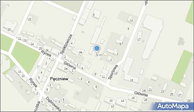 Pęczniew, Główna, 7, mapa Pęczniew