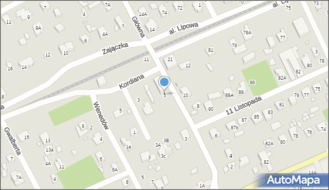 Piaseczno, Główna, 5, mapa Piaseczno