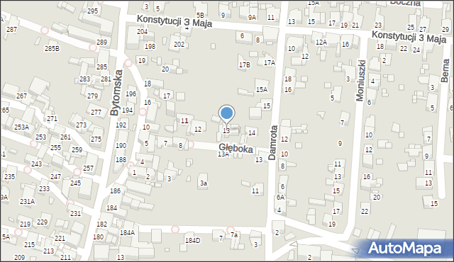 Piekary Śląskie, Głęboka, 13, mapa Piekary Śląskie