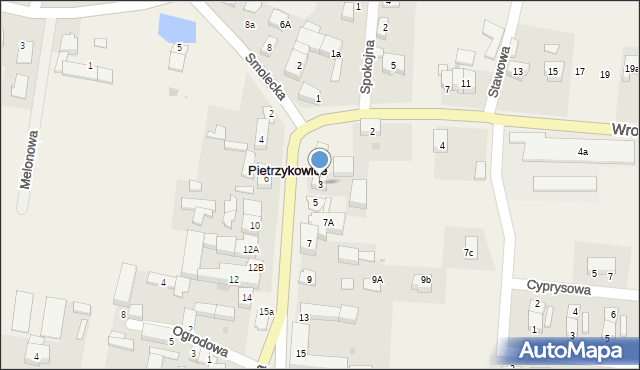 Pietrzykowice, Główna, 3, mapa Pietrzykowice