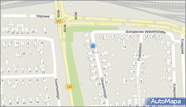 Piła, Głowackiego, 7, mapa Piły