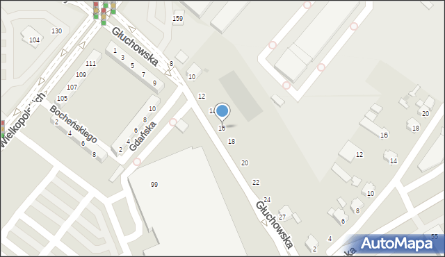 Piła, Głuchowska, 16, mapa Piły