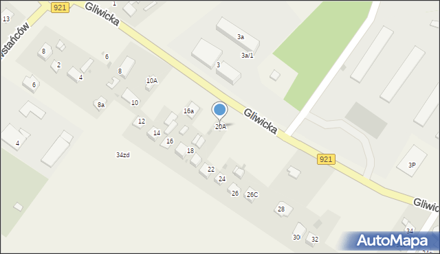 Pilchowice, Gliwicka, 20A, mapa Pilchowice