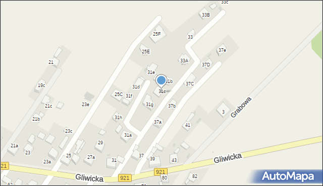 Pilchowice, Gliwicka, 31c, mapa Pilchowice