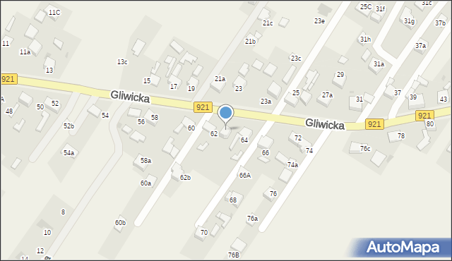Pilchowice, Gliwicka, 62a, mapa Pilchowice
