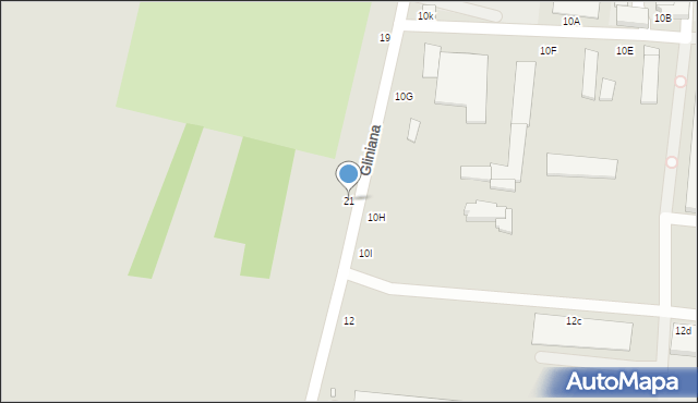 Piotrków Trybunalski, Gliniana, 21, mapa Piotrków Trybunalski