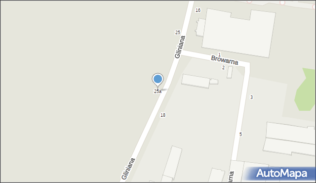 Piotrków Trybunalski, Gliniana, 25a, mapa Piotrków Trybunalski