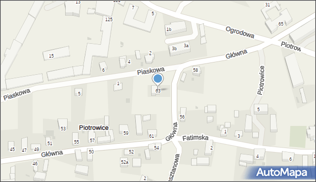 Piotrowice, Główna, 63, mapa Piotrowice