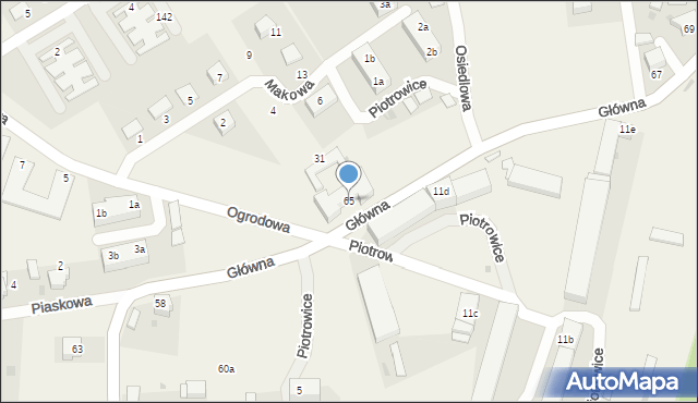 Piotrowice, Główna, 65, mapa Piotrowice