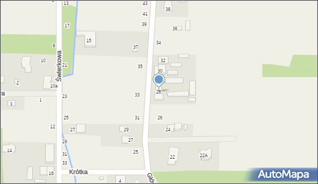 Piskórka, Główna, 28, mapa Piskórka