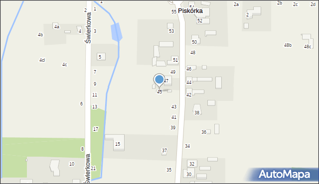 Piskórka, Główna, 45, mapa Piskórka