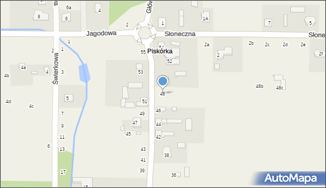 Piskórka, Główna, 48, mapa Piskórka