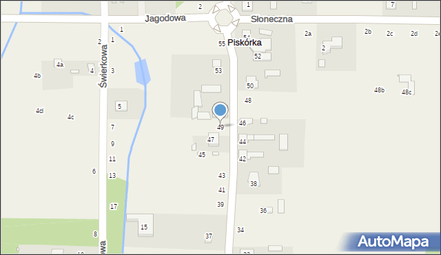 Piskórka, Główna, 49, mapa Piskórka