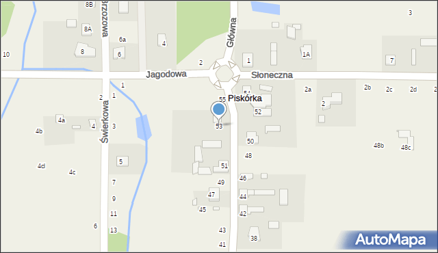 Piskórka, Główna, 53, mapa Piskórka