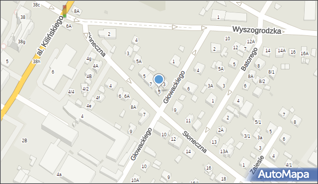 Płock, Głowackiego Bartosza, 5, mapa Płock