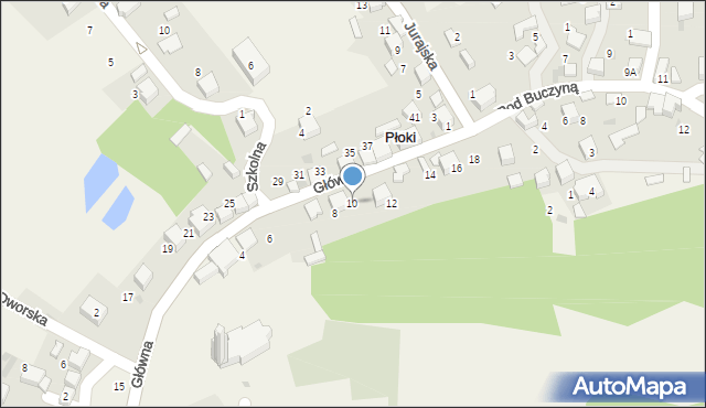 Płoki, Główna, 10, mapa Płoki