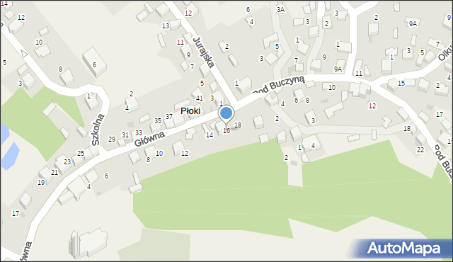 Płoki, Główna, 16, mapa Płoki