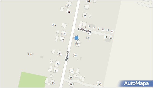 Pobiedziska, Główna, 58, mapa Pobiedziska