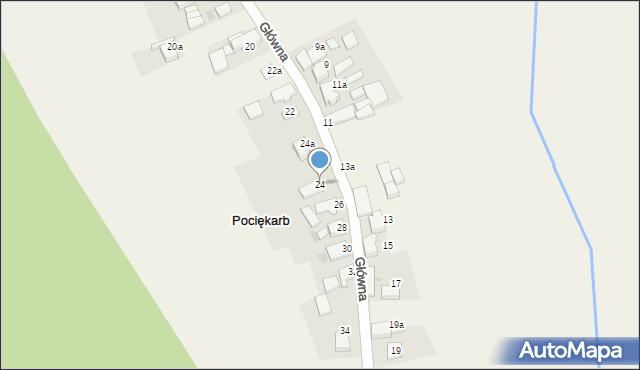 Pociękarb, Główna, 24, mapa Pociękarb