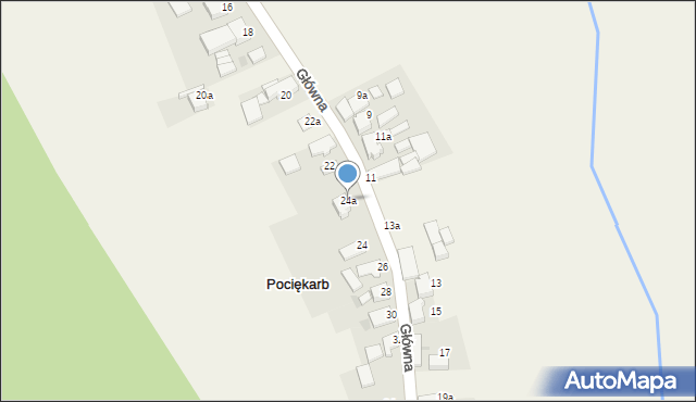 Pociękarb, Główna, 24a, mapa Pociękarb