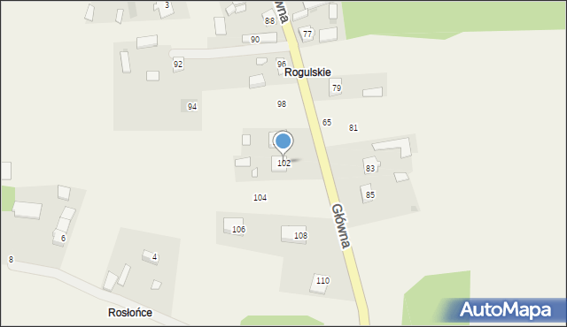 Podbiel, Główna, 102, mapa Podbiel