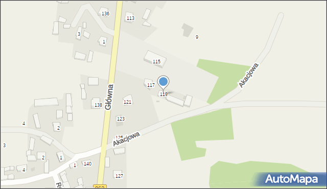 Podbiel, Główna, 119, mapa Podbiel