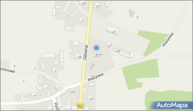 Podbiel, Główna, 121, mapa Podbiel