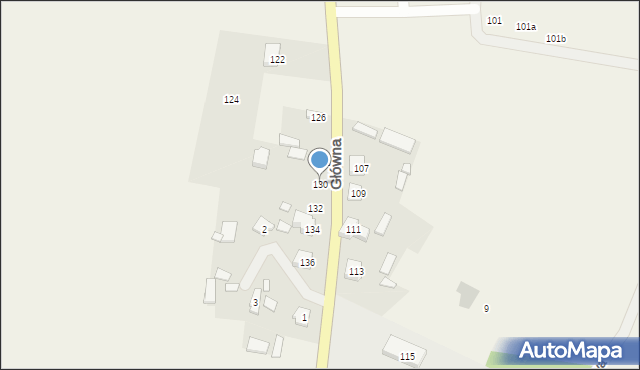 Podbiel, Główna, 130, mapa Podbiel