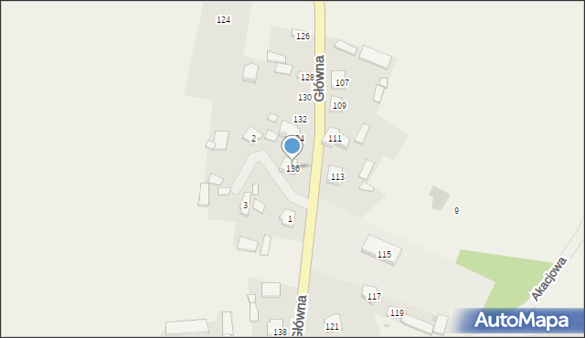 Podbiel, Główna, 136, mapa Podbiel