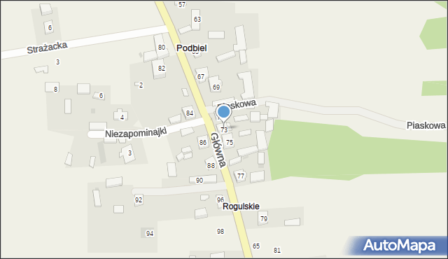 Podbiel, Główna, 73, mapa Podbiel