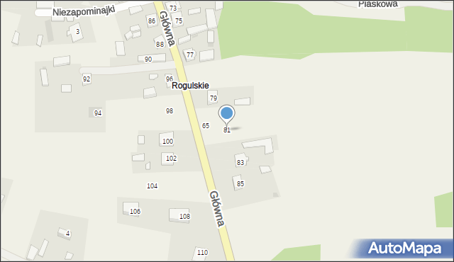 Podbiel, Główna, 81, mapa Podbiel