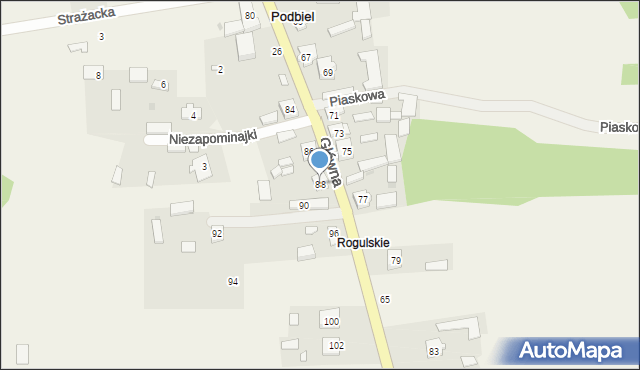 Podbiel, Główna, 88, mapa Podbiel