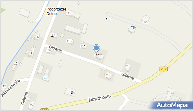 Podbrzezie Dolne, Główna, 11D, mapa Podbrzezie Dolne
