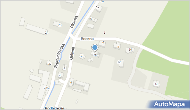 Podbrzezie Dolne, Główna, 7a, mapa Podbrzezie Dolne