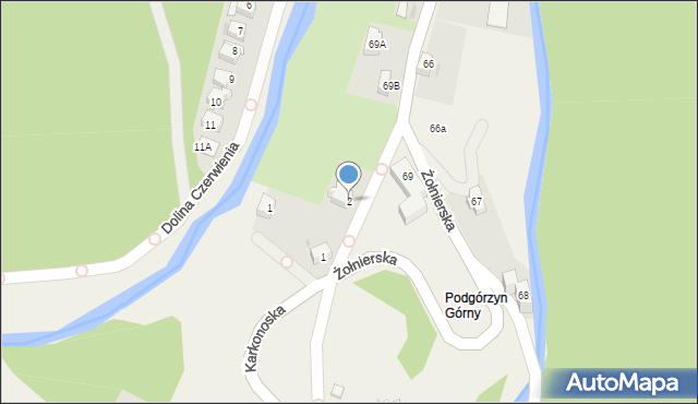 Podgórzyn, Gliwicka, 2, mapa Podgórzyn