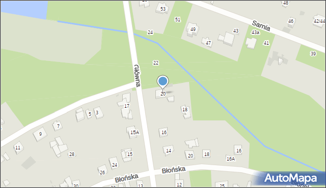 Podkowa Leśna, Główna, 20, mapa Podkowa Leśna