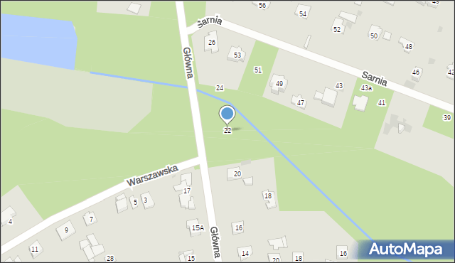 Podkowa Leśna, Główna, 22, mapa Podkowa Leśna