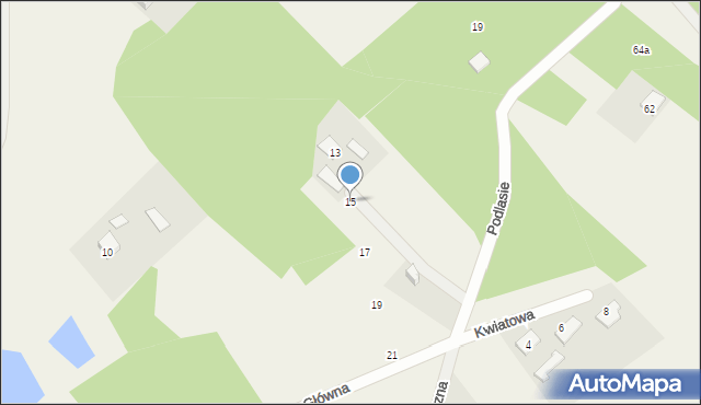 Podlasie, Główna, 15, mapa Podlasie