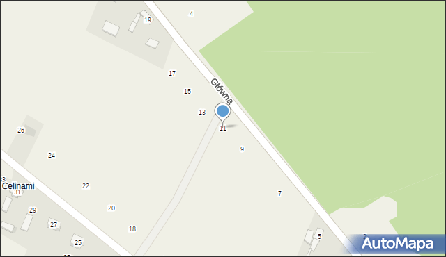 Podlesie, Główna, 11, mapa Podlesie