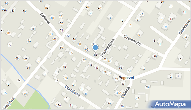 Pogorzel, Główna, 64, mapa Pogorzel