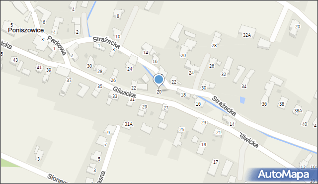 Poniszowice, Gliwicka, 20, mapa Poniszowice