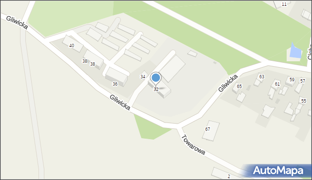 Poniszowice, Gliwicka, 32, mapa Poniszowice