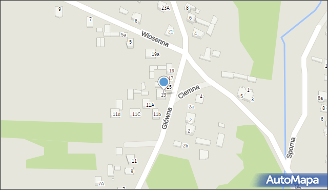 Poręba, Główna, 13, mapa Poręba