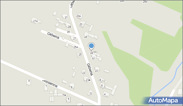 Poręba, Główna, 14, mapa Poręba