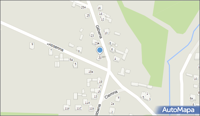 Poręba, Główna, 21, mapa Poręba