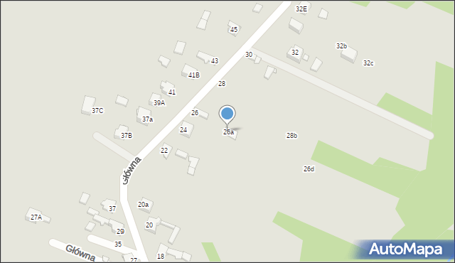 Poręba, Główna, 26a, mapa Poręba