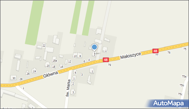 Poświętne, Główna, 2, mapa Poświętne